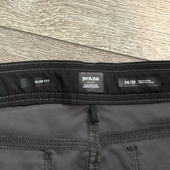 Prana Zion Pants Men 34x30 Gray Belted Hiking Outdoor Utility Slim Fit - Picture 3 of 8